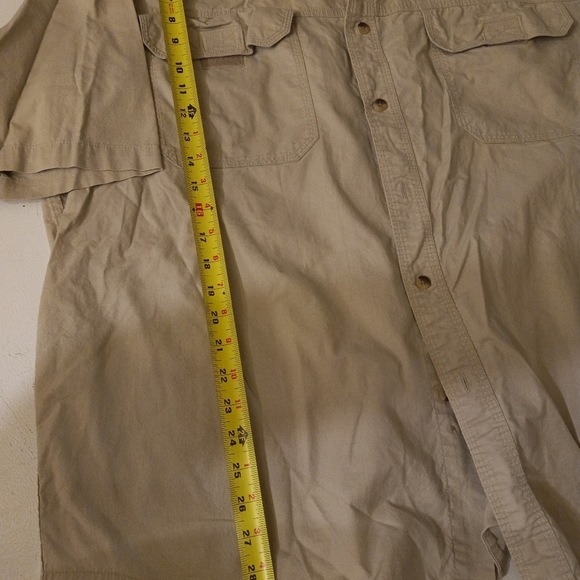 WORLDWIDE Sportsman Fishing Shirt Short Sleeves Beige Size 2XL - Picture 6 of 7